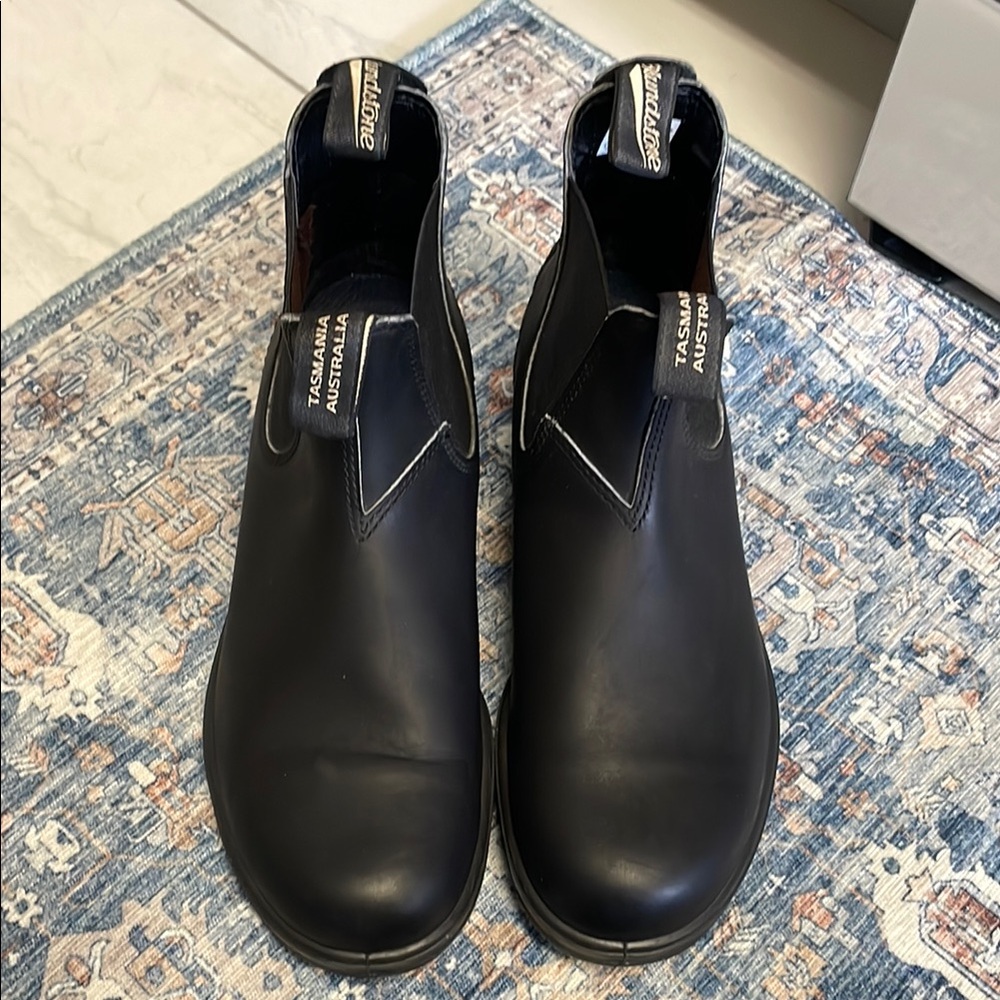 Worn 1x Blundstone Men's Black Leather Boots - Picture 5 of 6